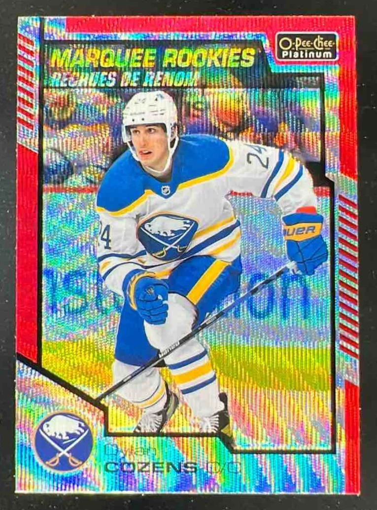 2020-21 O-Pee-Chee Platinum Red Surge #197 Dylan Cozens RC