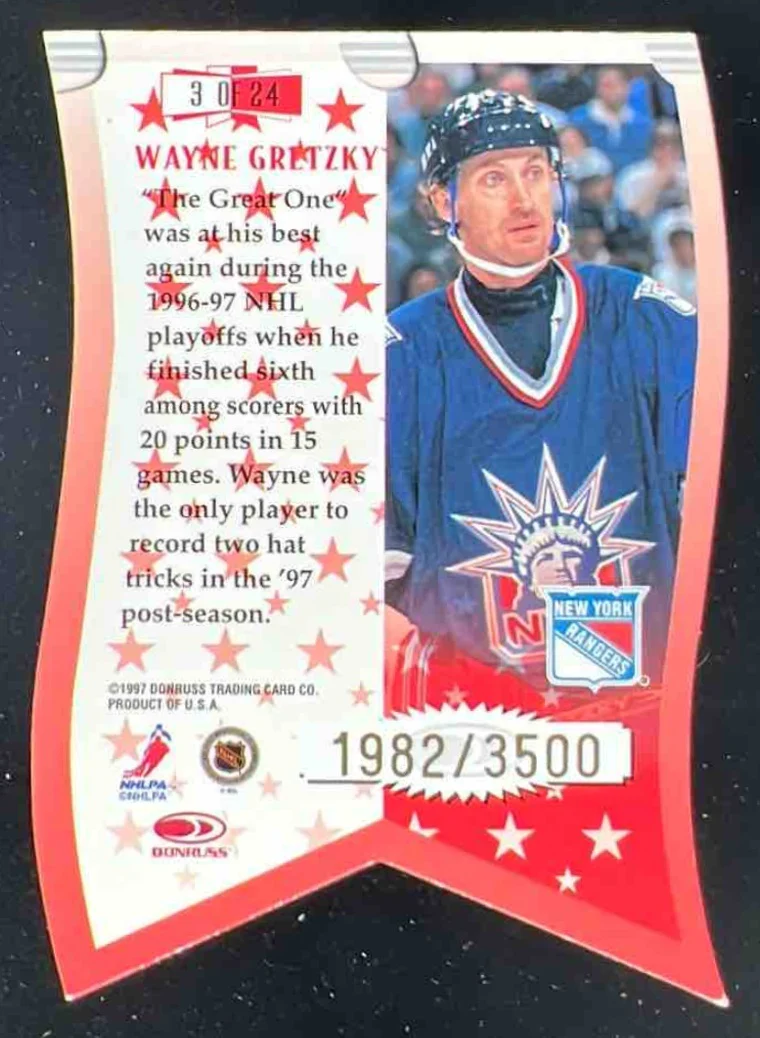 1997-98 Leaf Banner Season #3 Wayne Gretzky /3500 - Image 2