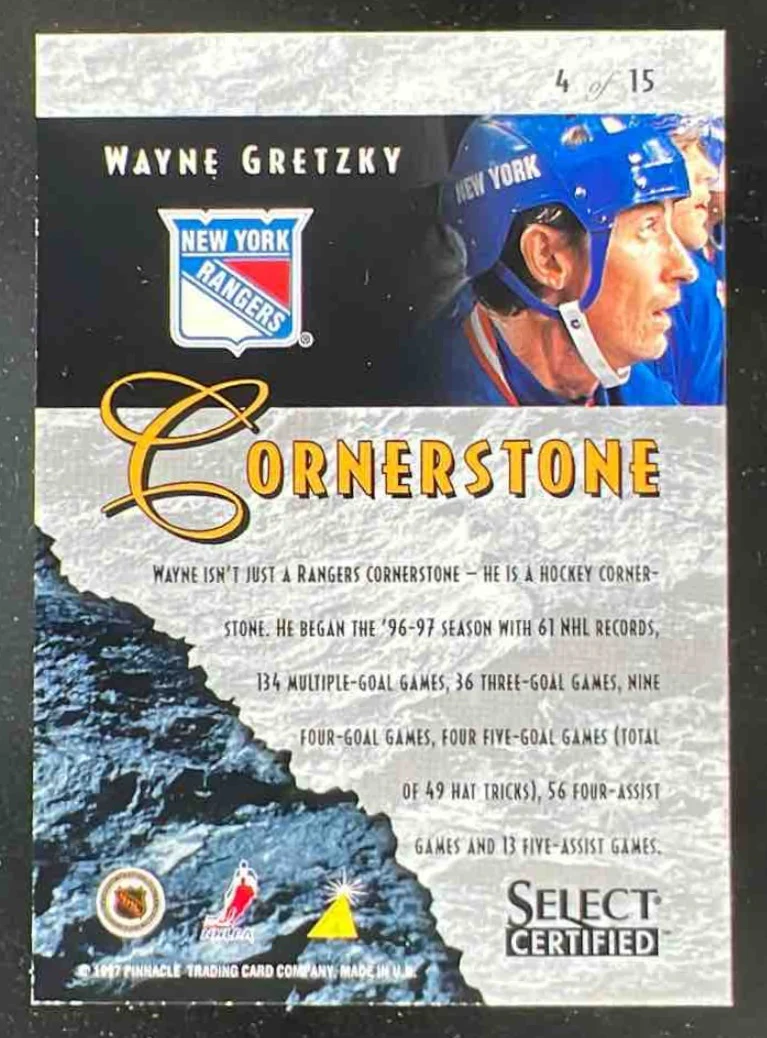1996-97 Pinnacle Select Certified Cornerstone #4 Wayne Gretzky - Image 2