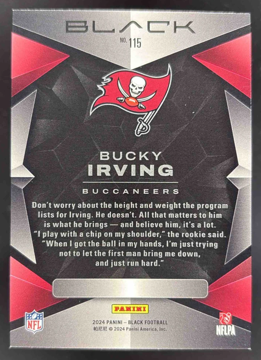 2024 Panini Black Rookies Royal #115 Bucky Irving RC /99 - Image 2
