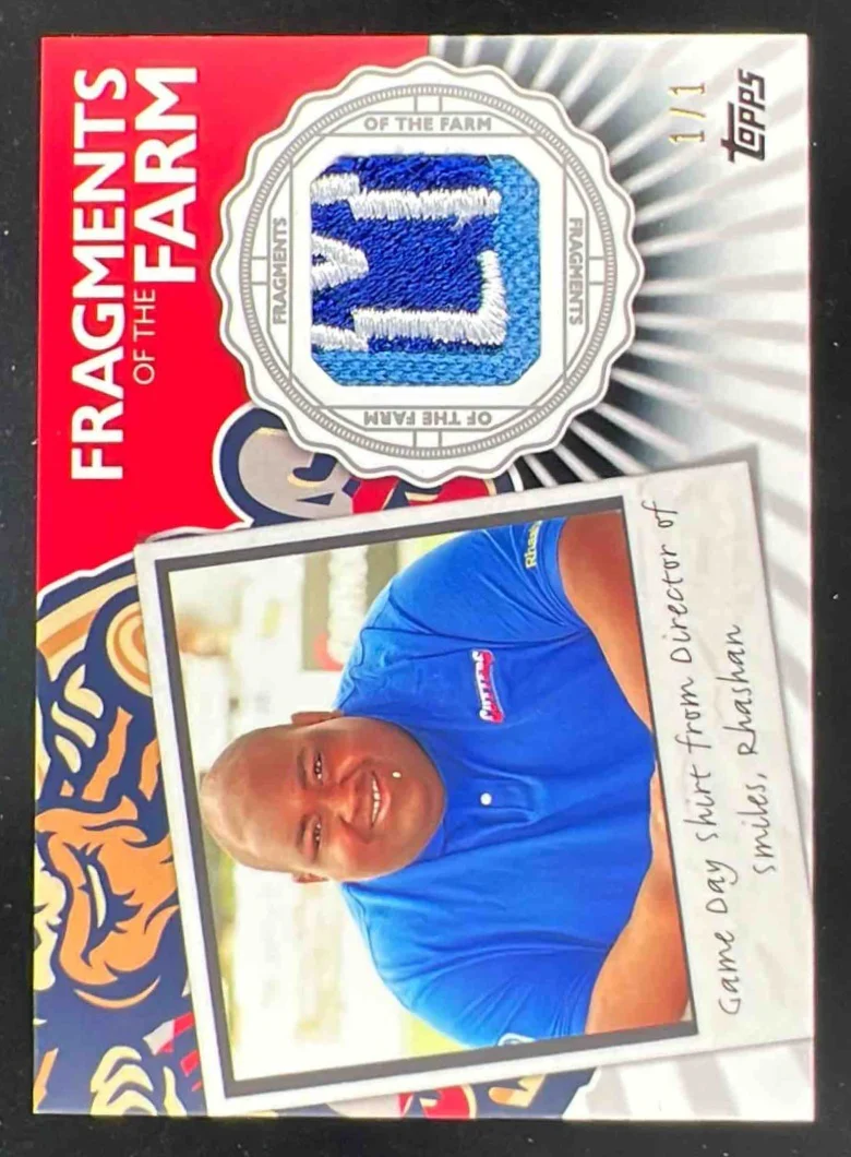 2016 Topps Pro Debut Fragments Farm Black Shirt Director Smiles Rhashan 1/1