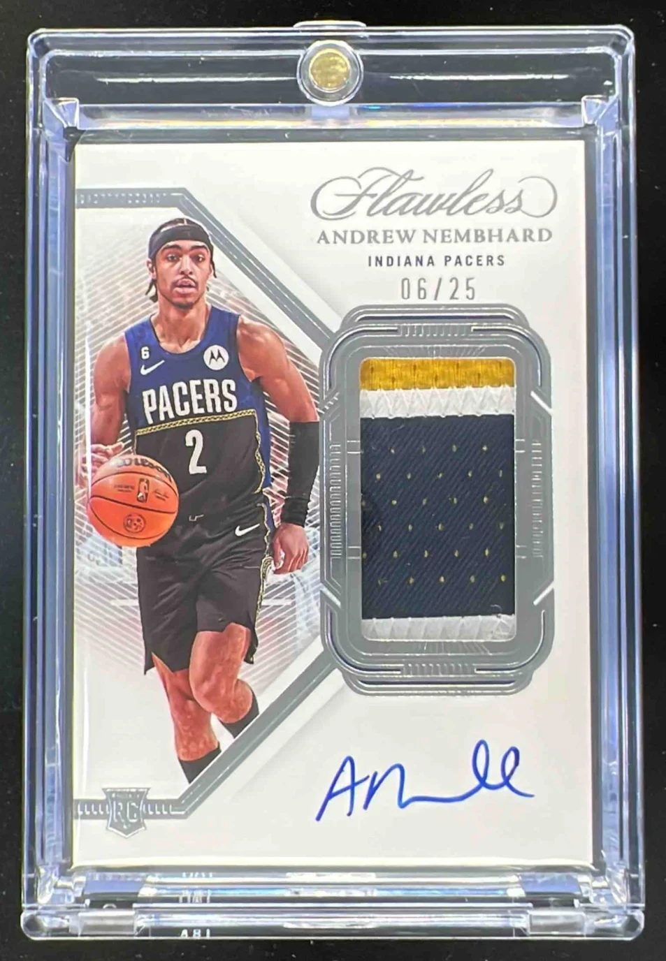 2022-23 Flawless Vertical Patch Auto Andrew Nembhard Autograph RC Auto /25