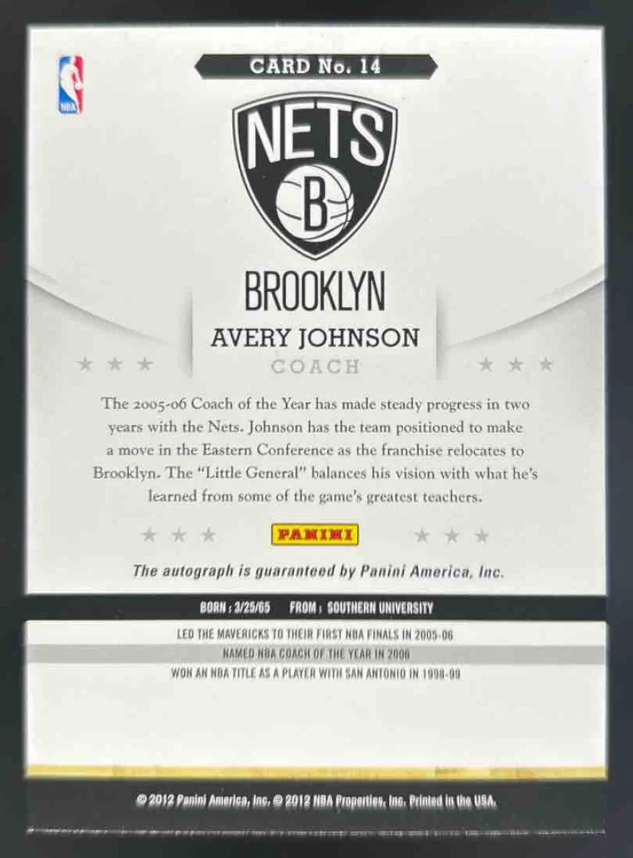 2012-13 Panini Hoops Autographs #14 Avery Johnson Auto - Image 2