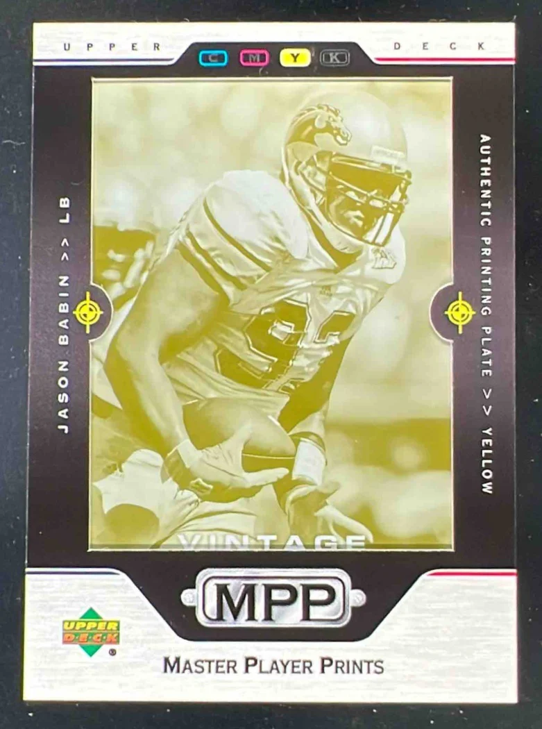 2004 Upper Deck Master Player Printing Plates Yellow #243 Jason Babin RC 1/1