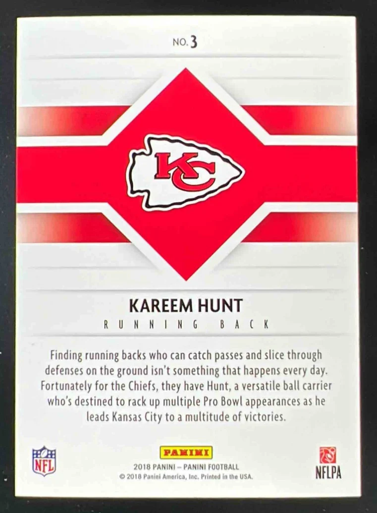 2018 Panini Champions of Tomorrow #3 Kareem Hunt - Image 2