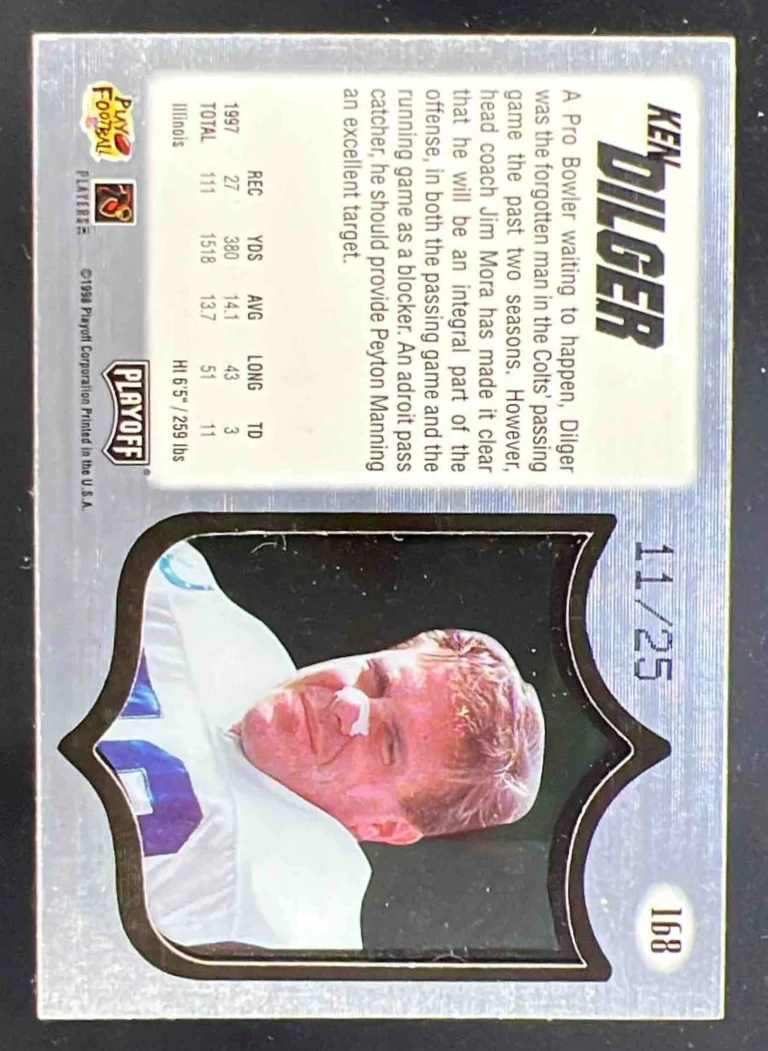 1998 Playoff Absolute SSD Hobby Gold #168 Ken Dilger /25 - Image 2