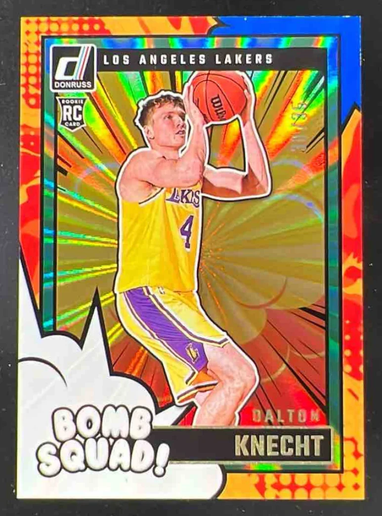2024-25 Donruss Bomb Squad Holo Blue and Green Laser #15 Dalton Knecht RC /35