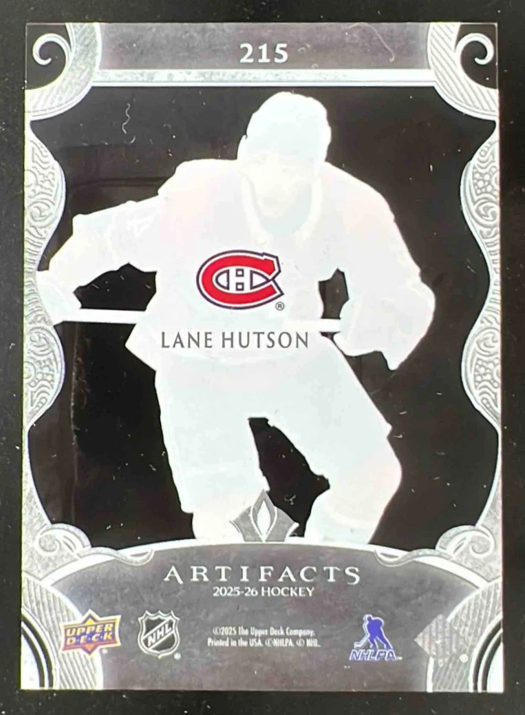 2025-26 Upper Deck Artifacts Update Clear Cut Rookies #215 Lane Hutson RC - Image 2