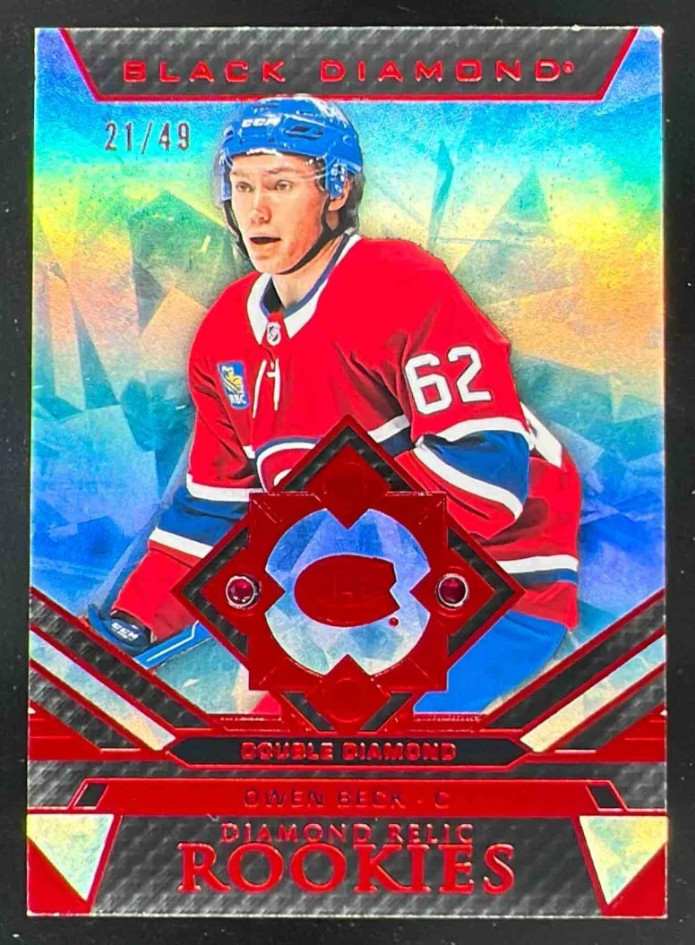 2023 Upper Deck Black Diamond Diamond Relic Rookies Ruby Owen Beck RC /49