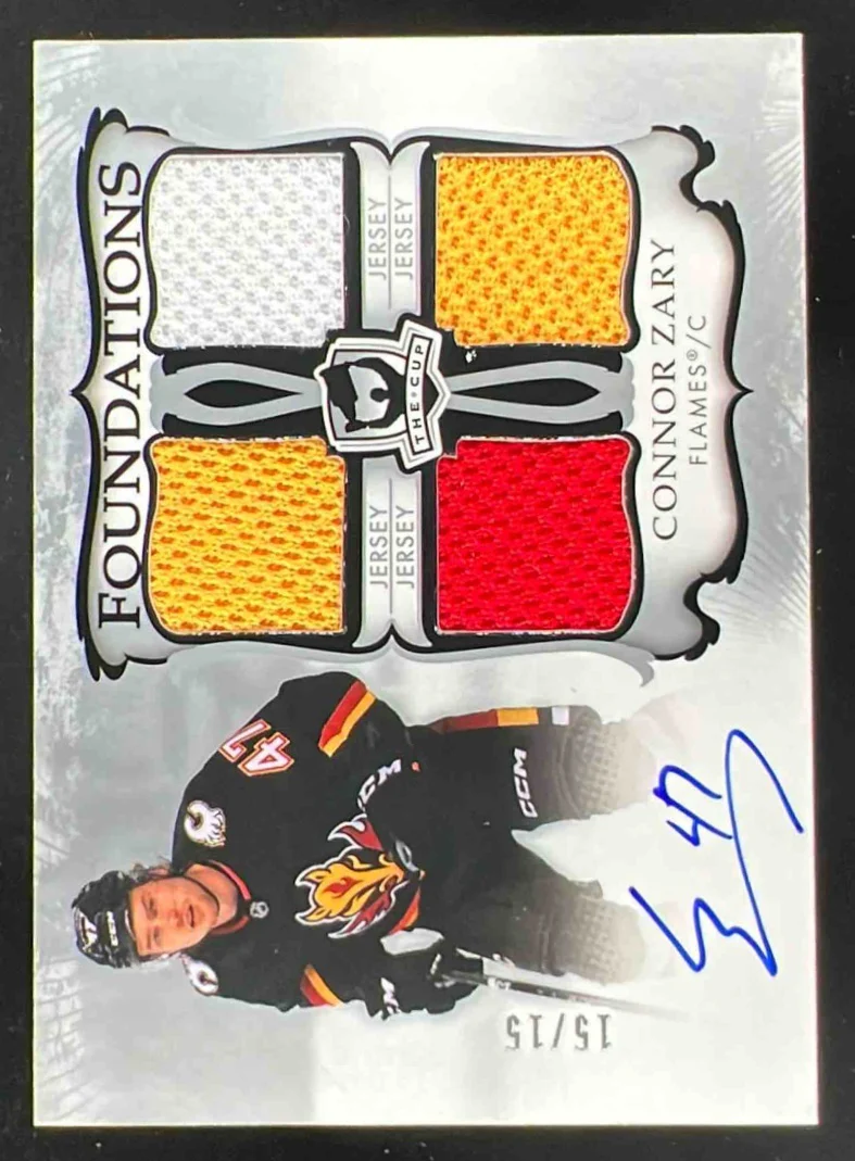 2023 The Cup Foundations Quad Jersey Auto #F-CZ Connor Zary Autograph Auto /15