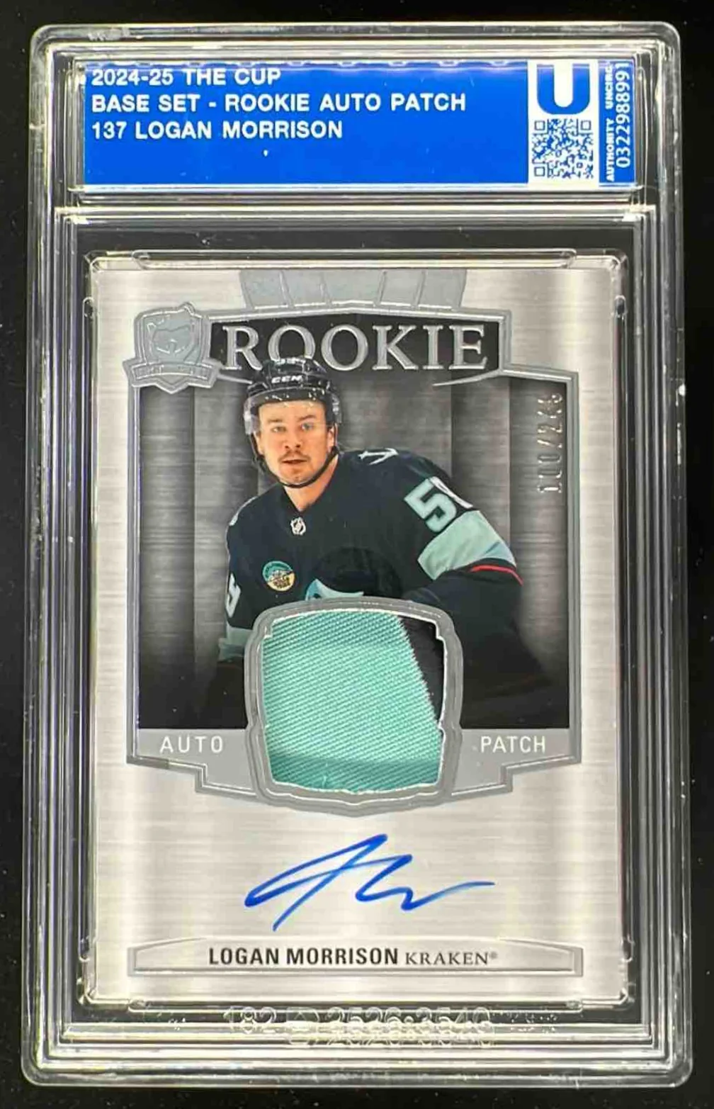 2024-25 Upper Deck The Cup #137 Logan Morrison Rookie Patch Auto /249