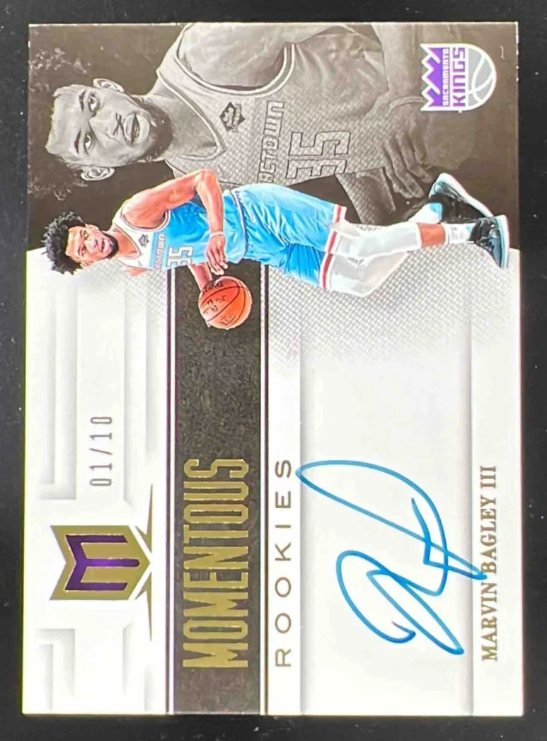 2018 Chronicles Momentous Rookie Autos Gold #MAMB3 Marvin Bagley III RC Auto /10