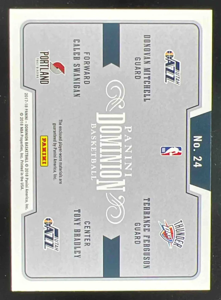 2017 Dominion Quad Rookies Materials Ferguson Swanigan Mitchell Bradley /99 - Image 2