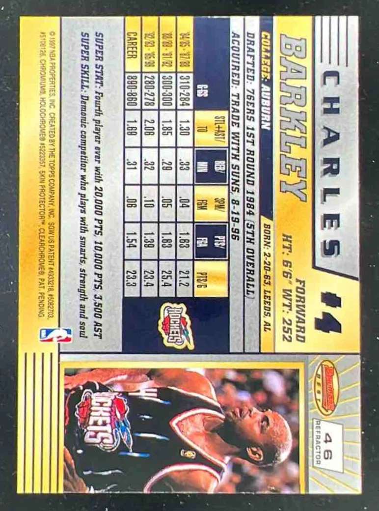1996-97 Bowman 's Best Refractors #46 Charles Barkley - Image 2