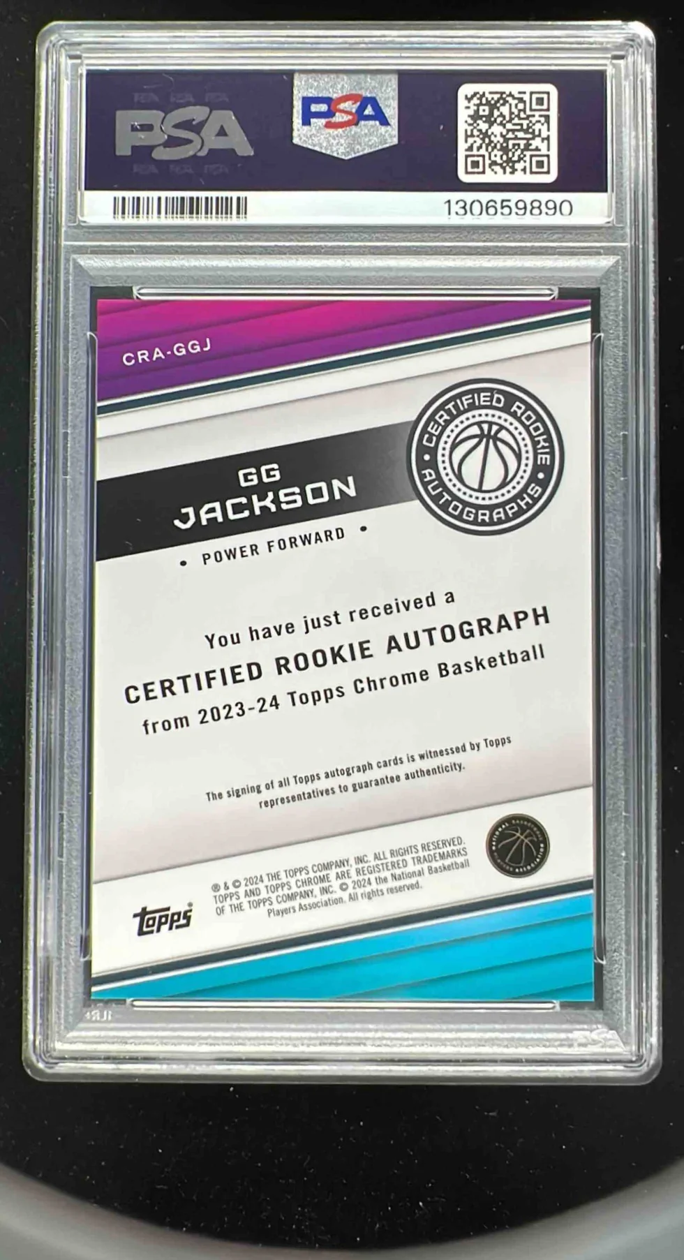 2023-24 Topps Chrome Certified Rookie Black Wave GG Jackson RC Auto /10 PSA 9 - Image 2