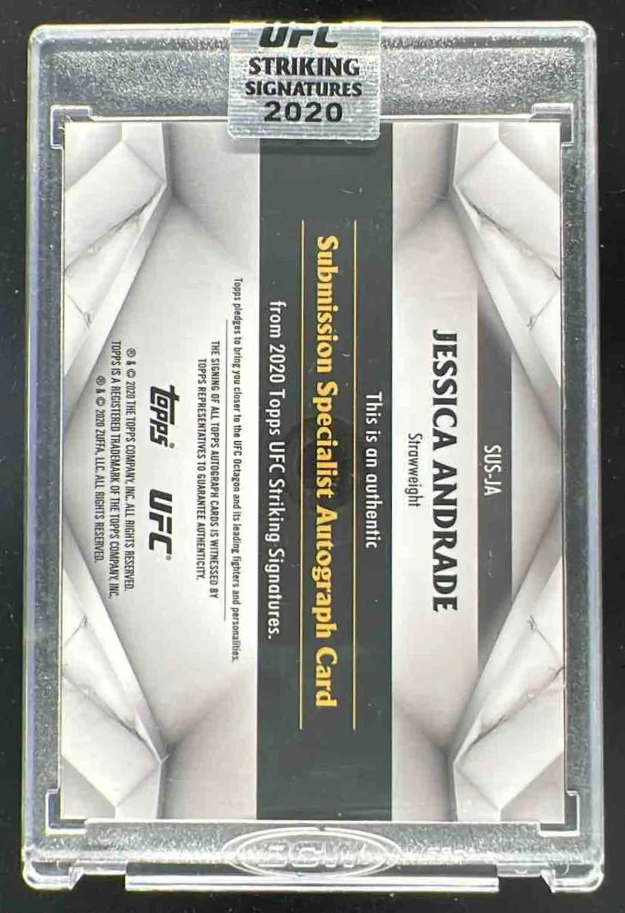 2020 Topps UFC Striking Submission Specialist Jessica Andrade Auto /325 - Image 2