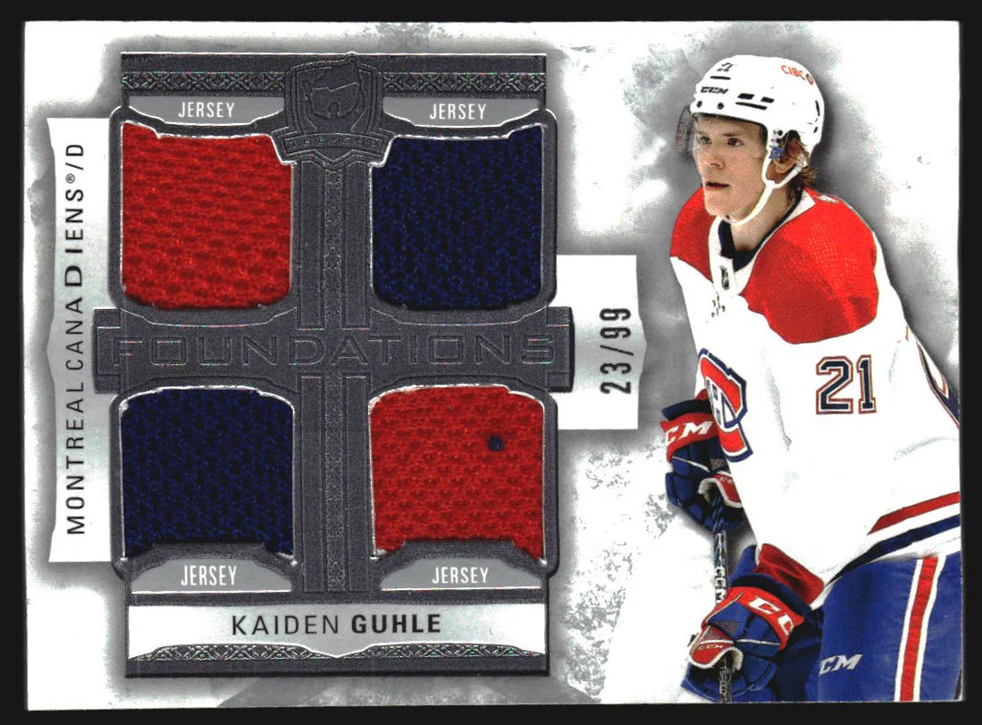 2022-23 The Cup Foundations Jerseys #FKG Kaiden Guhle /99