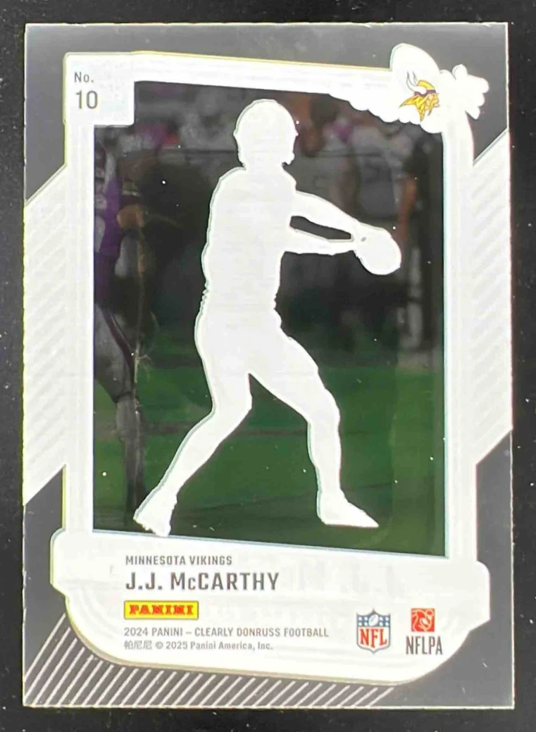 2024 Panini Clearly Donruss Clearly The Rookies #10 J.J. McCarthy RC - Image 2