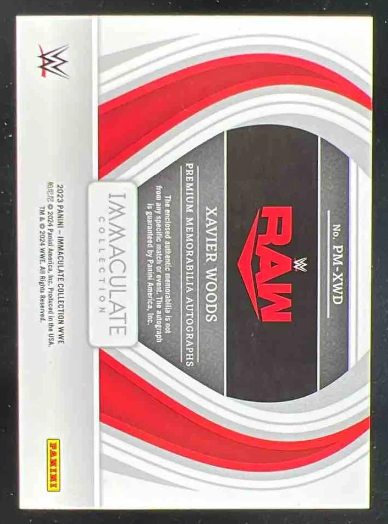 2023 Panini Immaculate Collection Premium Memorabilia #XWD Xavier Woods Auto /99 - Image 2