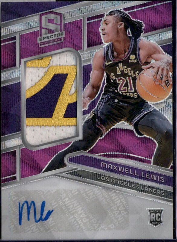 2023-24 Panini Spectra Rookie Jersey Auto Purple Wave FOTL Maxwell Lewis RC /8