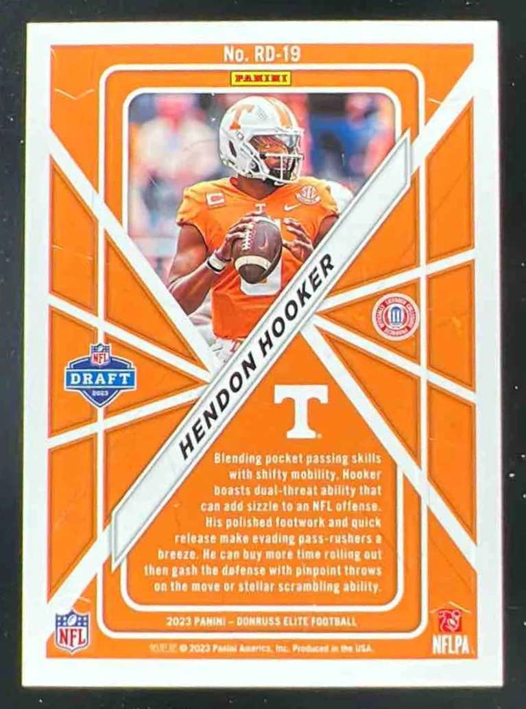 2023 Panini Donruss Elite Rookie On Deck Blue #RD-19 Hendon Hooker RC /10 - Image 2