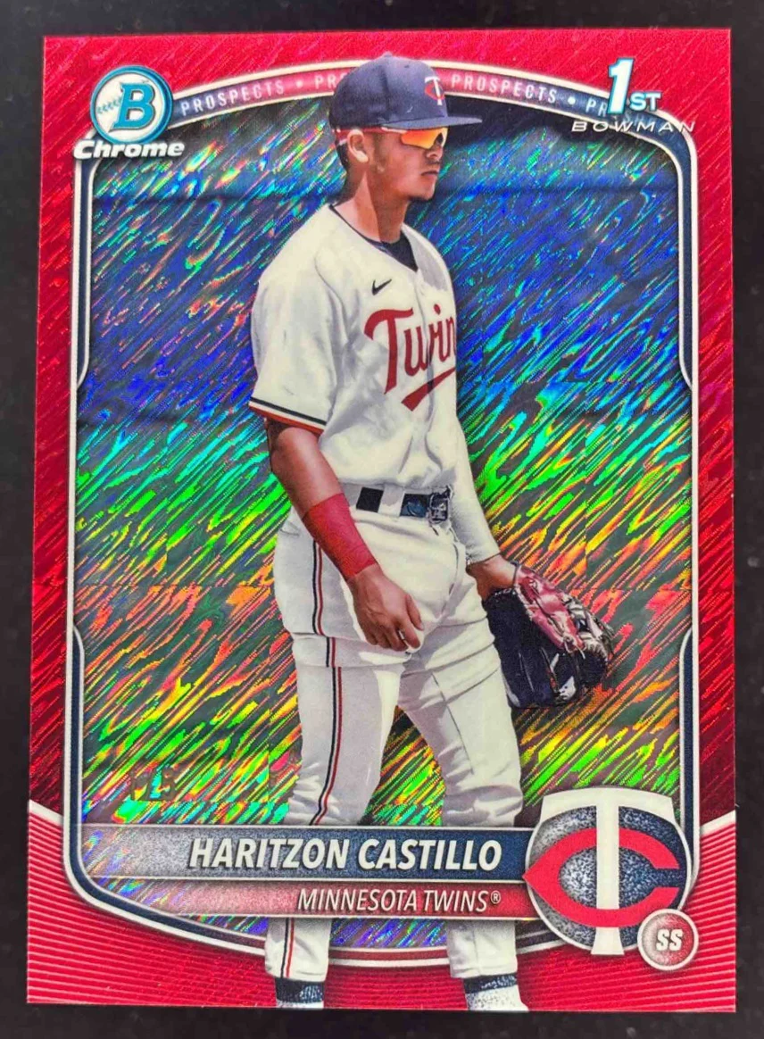 2025 Bowman Chrome Red Shimmer Refractor #BCP-161 Haritzon Castillo RC /5