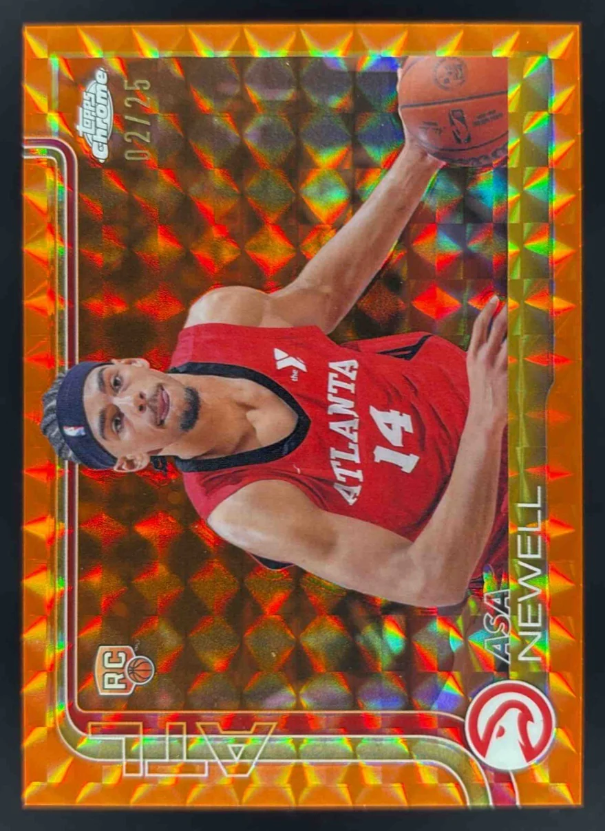 2025-26 Topps Chrome Geometric Orange Refractor #273 Asa Newell RC /25