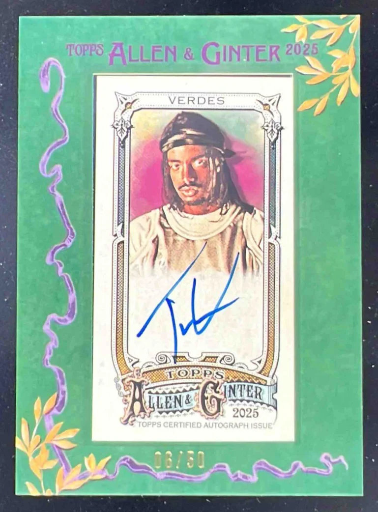 2025 Topps Allen & Ginter Framed Mini Green Frame #MA-TV Tai Verdes Auto /50