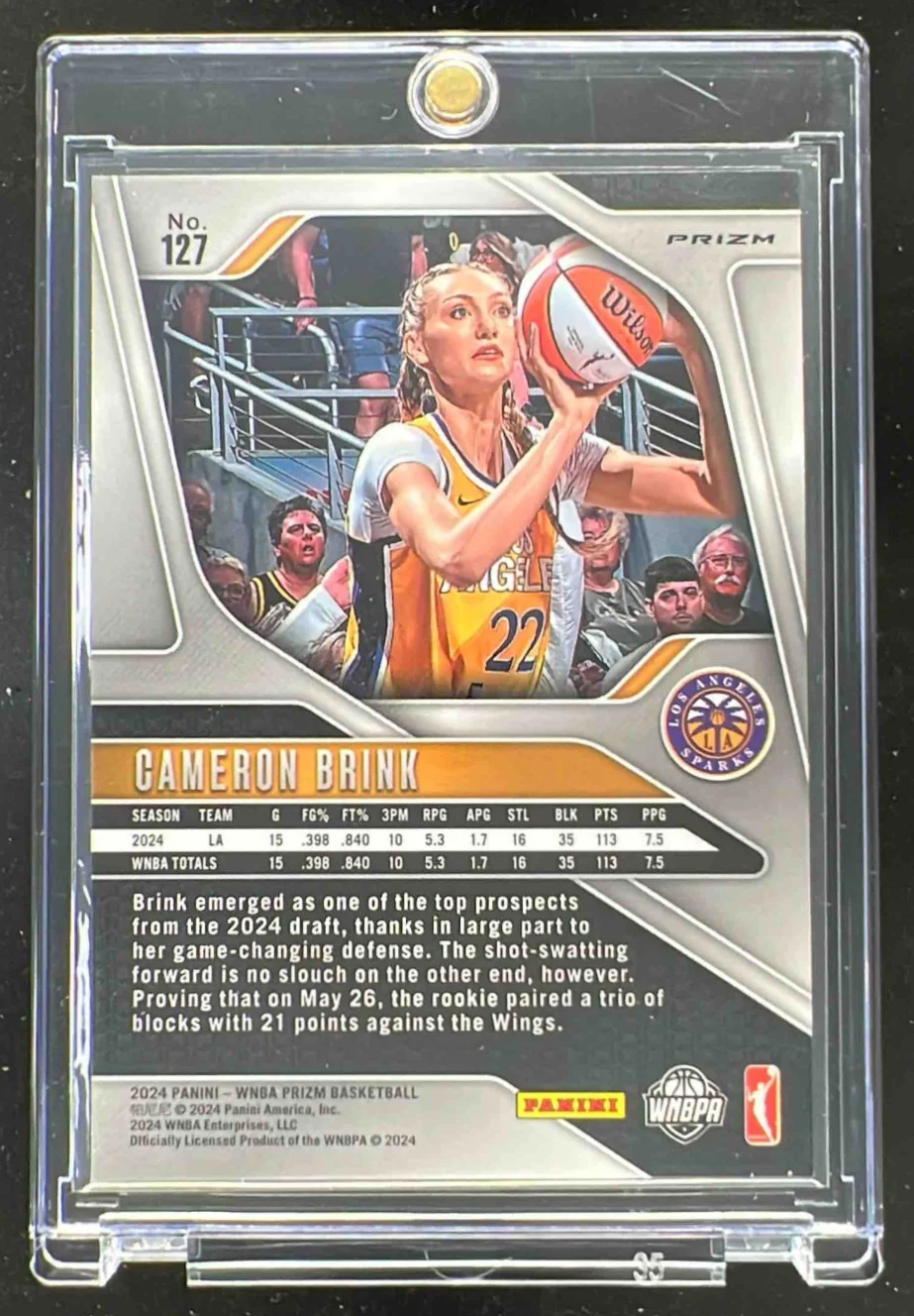 2024 Panini WNBA Prizm Snakeskin Prizm #127 Cameron Brink RC - Image 2