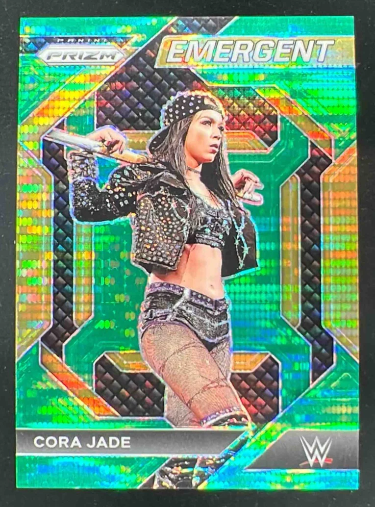 2024 Panini Prizm WWE Emergent Green Pulsar Prizms #17 Cora Jade /25