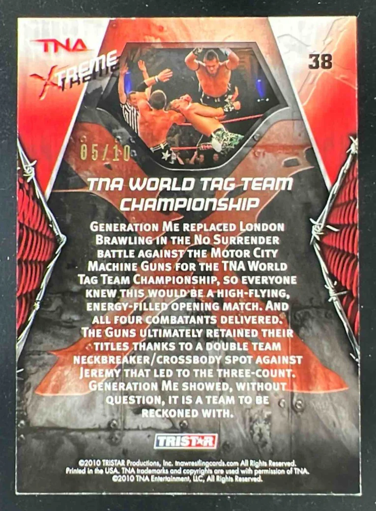 2010 TriStar TNA Xtreme Gold #38 TNA World Tag Team Championship /10 - Image 2