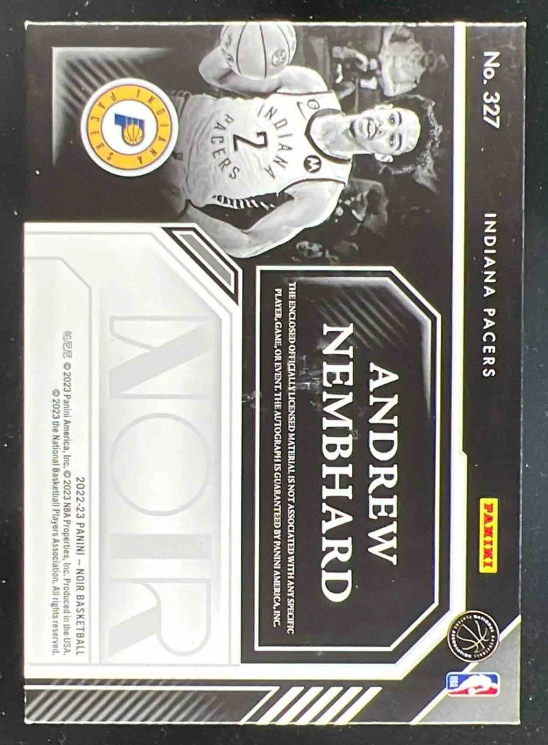 2022-23 Panini Noir #327 Andrew Nembhard Autograph RC Auto /99 - Image 2