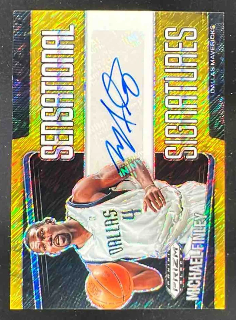2024-25 Panini Prizm Black Sensational Gold Shimmer FOTL Michael Finley Auto /10
