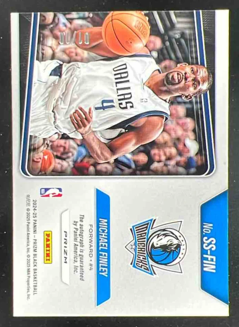 2024-25 Panini Prizm Black Sensational Gold Shimmer FOTL Michael Finley Auto /10 - Image 2