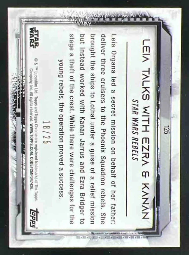 2024 Topps Chrome Star Wars Rebel Orange Refractor #125 Ezra Bridger /25 - Image 2