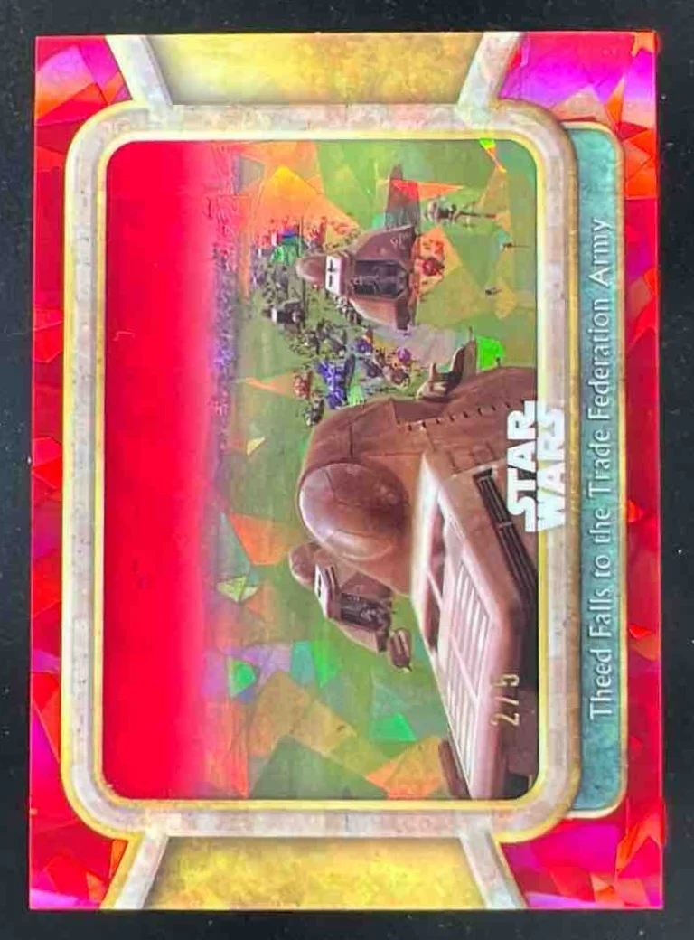 2024 Topps Chrome Sapphire Star Wars Red Theed Falls Trade Federation Army /5