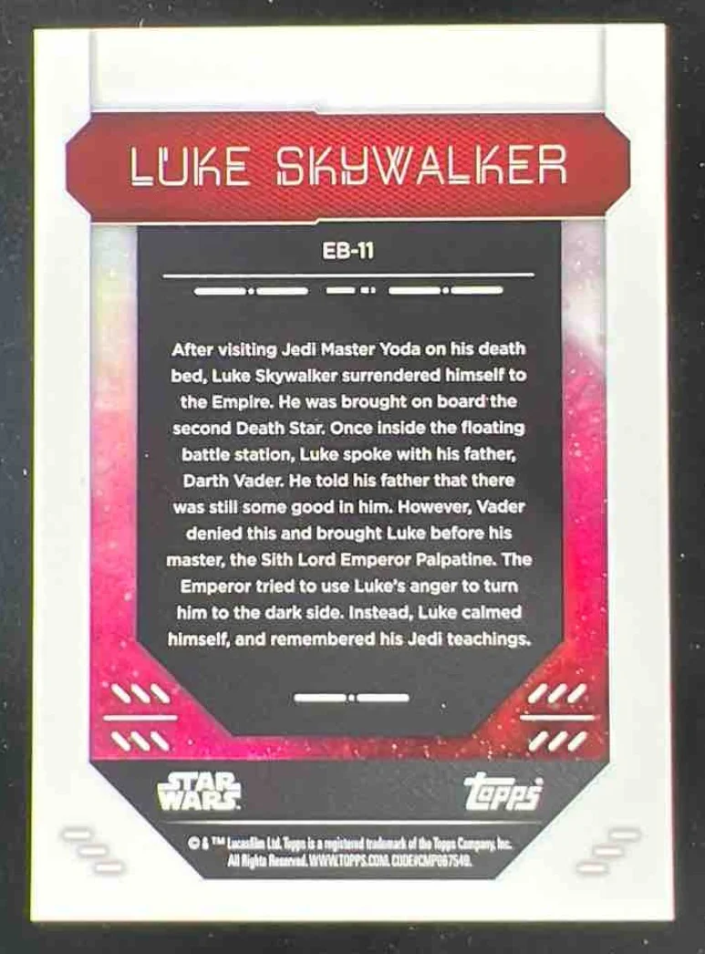 2023 Topps Finest Star Wars Extended Gold #EB-11 Luke Skywalker /50 - Image 2