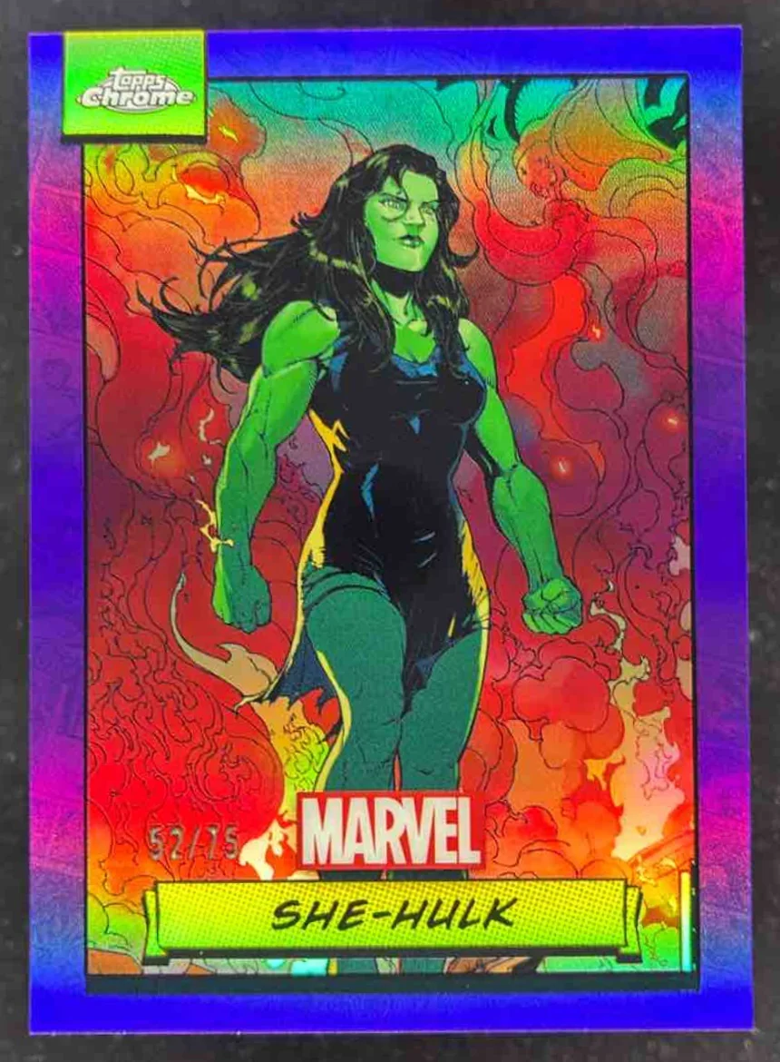 2024 Topps Chrome Marvel Purple Refractor #11 She-hulk /75