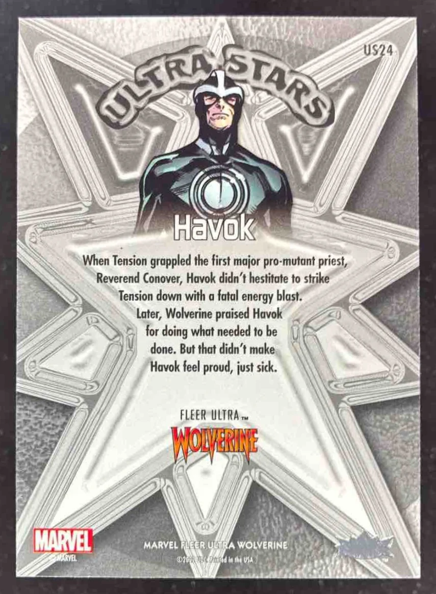 2023 Fleer Ultra Marvel Wolverine Ultra Stars #US24 Havok - Image 2