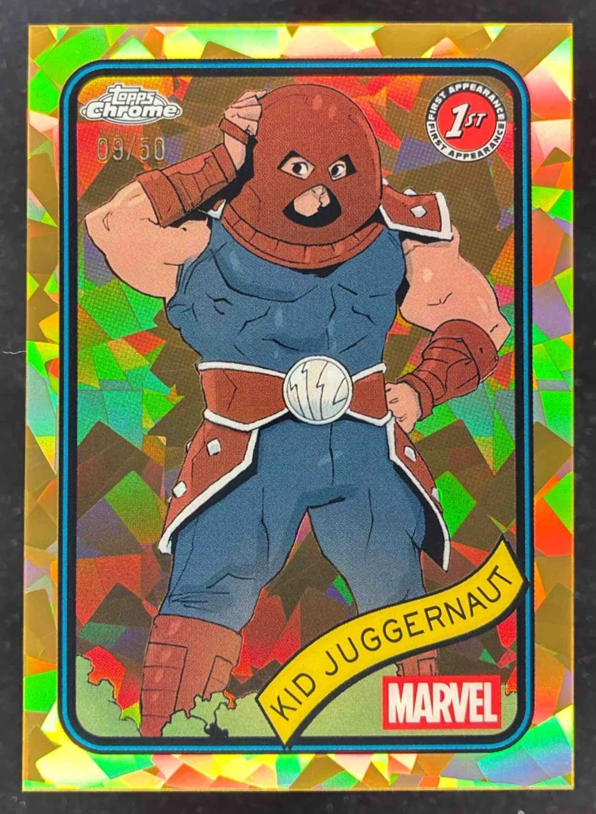 2025 Topps Chrome Marvel Sapphire Gold Sapphire Refractor #60 Kid Juggernaut /50