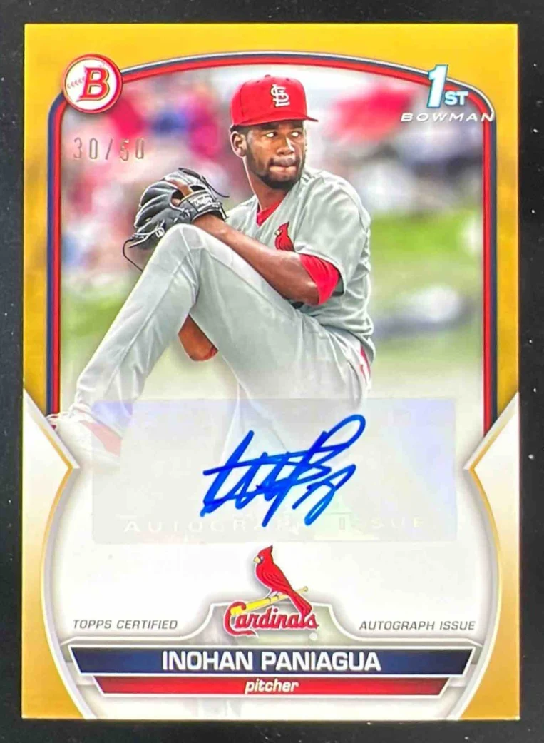 2023 Bowman Gold #PPA-IP Inohan Paniagua Autograph RC Auto /50