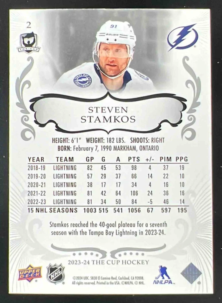 2023-24 Upper Deck The Cup #2 Steven Stamkos /249 - Image 2