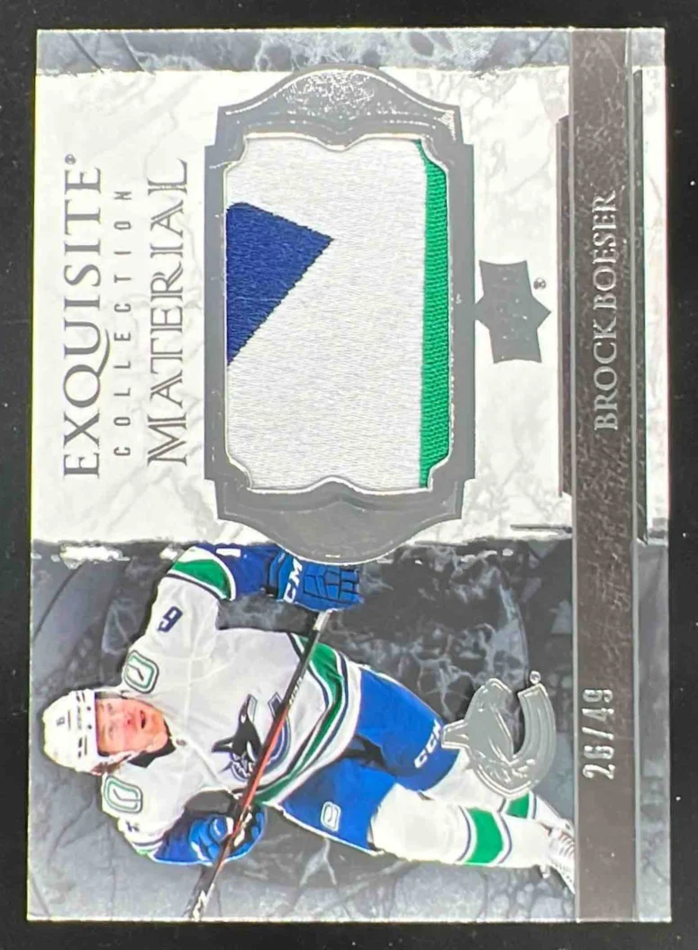 2021-22 Black Diamond Exquisite Collection Materials #EM-BB Brock Boeser /49
