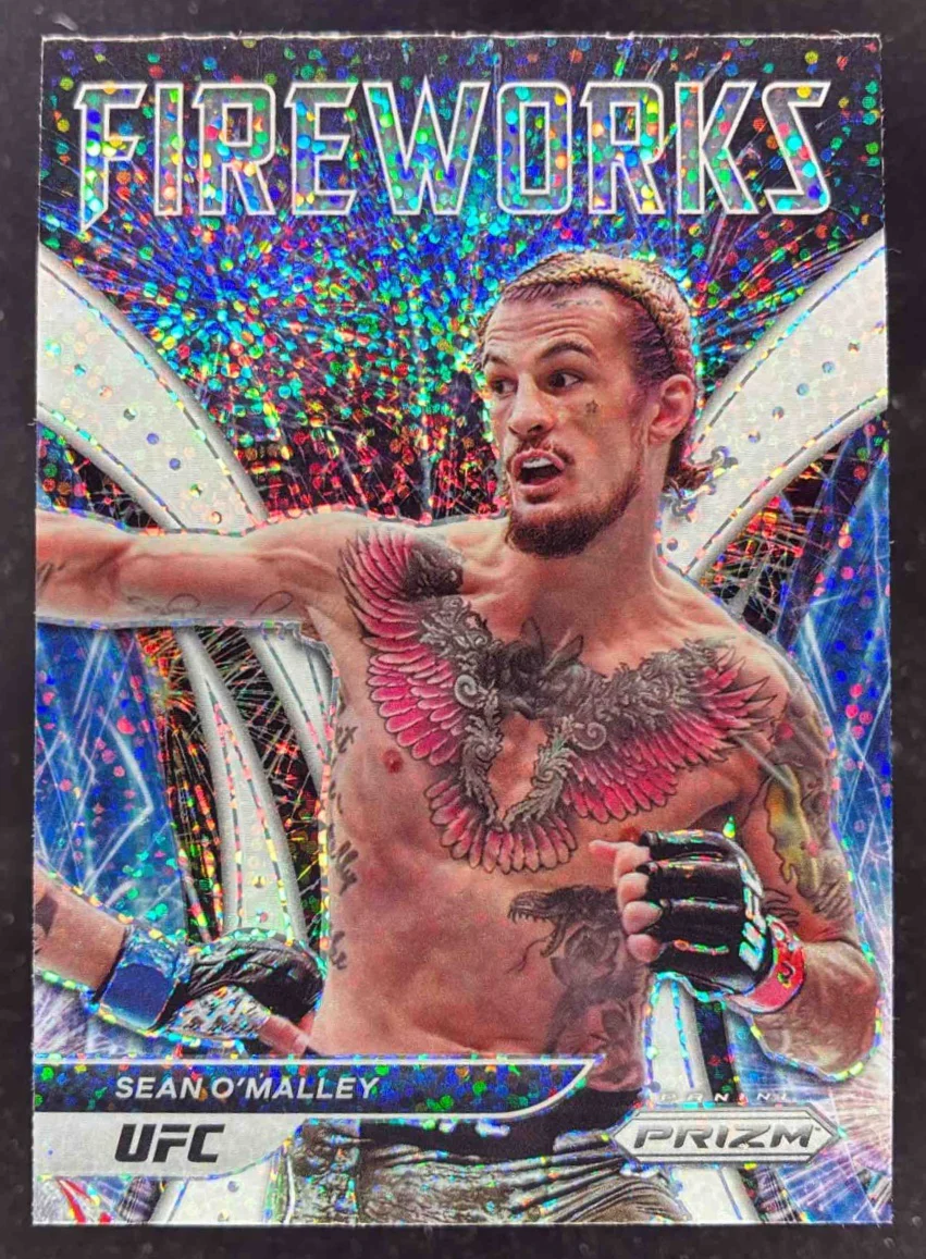 2022 Panini Prizm UFC Fireworks White Sparkle #9 Sean O'Malley