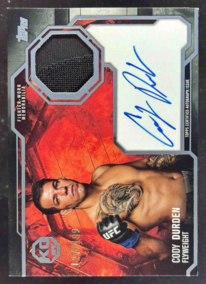 2025 Topps UFC Knockout Knockout Relics #KAR-CD Cody Durden Autograph Auto /199