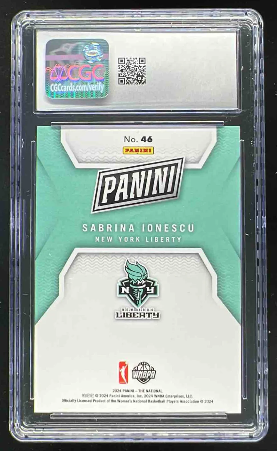 2024 Panini National NSCC Wrapper Redemption Gold #46 Sabrina Ionescu /10 CGC 10 - Image 2