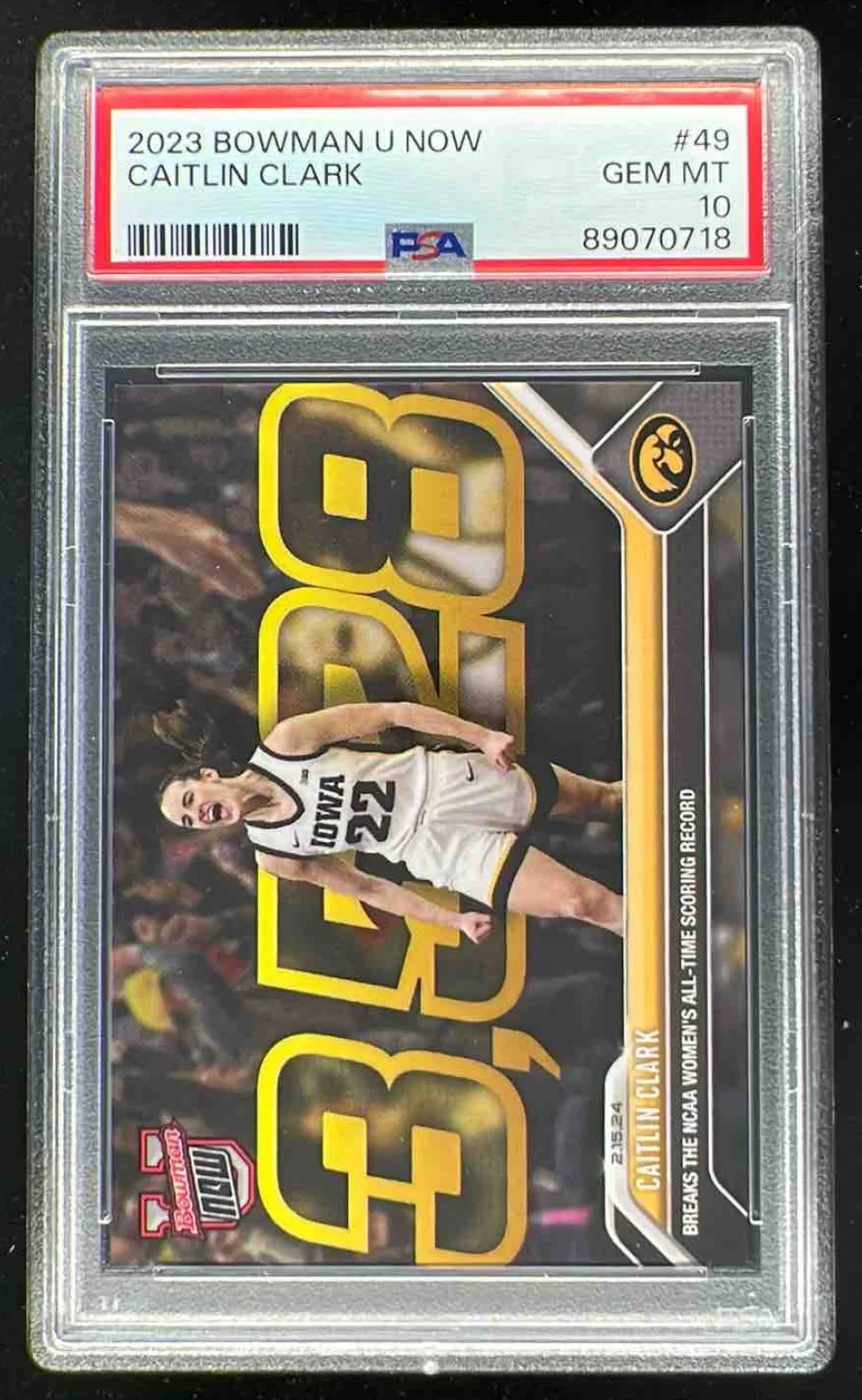2023-24 Bowman U Now #49 Caitlin Clark PSA 10