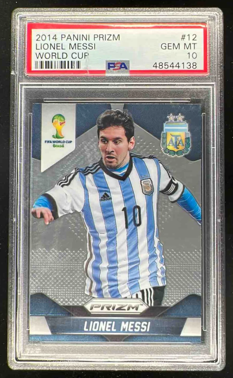 2014 Panini Prizm FIFA World Cup Brazil #12 Lionel Messi PSA 10