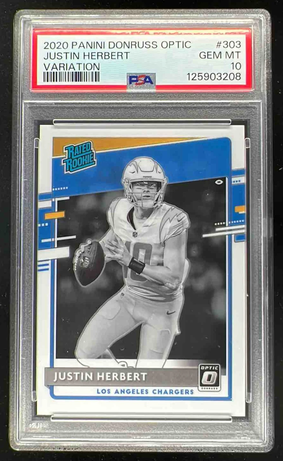 2020 Panini Donruss Optic Rated Rookie Variations #303 Justin Herbert RC PSA 10