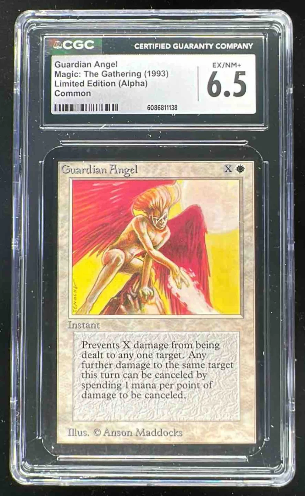 1993 Magic: The Gathering Limited Edition Alpha Guardian Angel CGC 6.5
